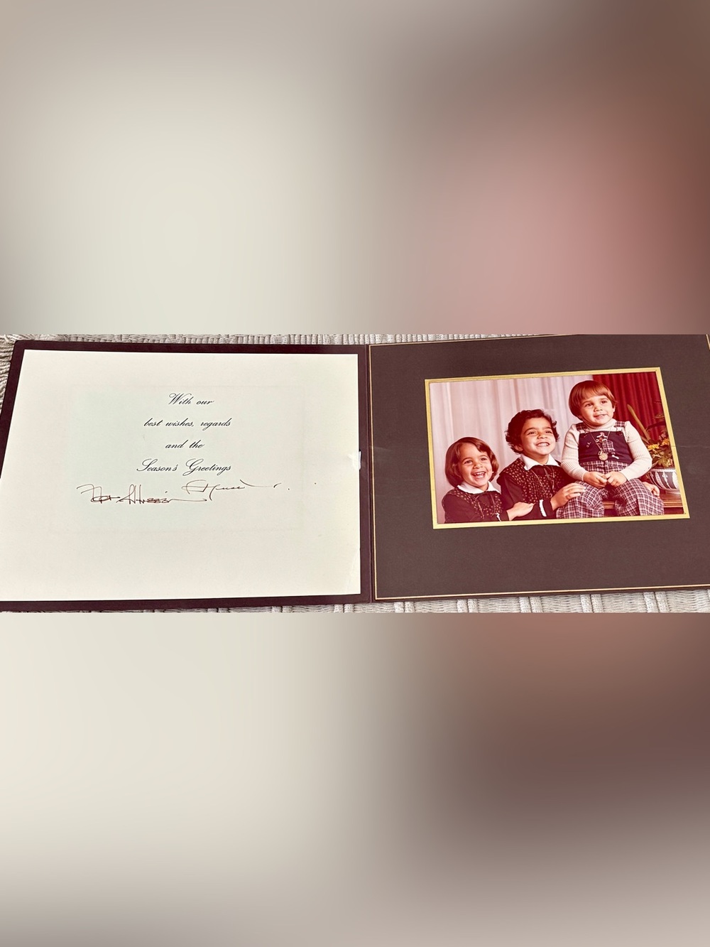 JORDAN King Hussein & Queen Noor & Children *Rare* Signed 1978 Holiday Card